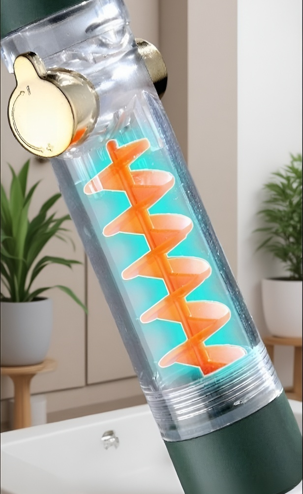 節水機能付きシャワーブースターヘッドの側面写真