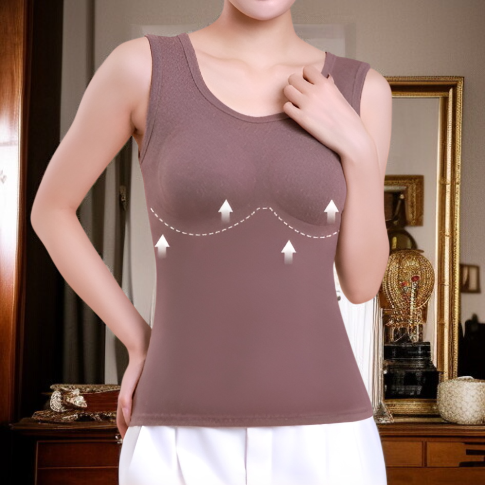 여성용 브래지어 덕융 보온 조끼