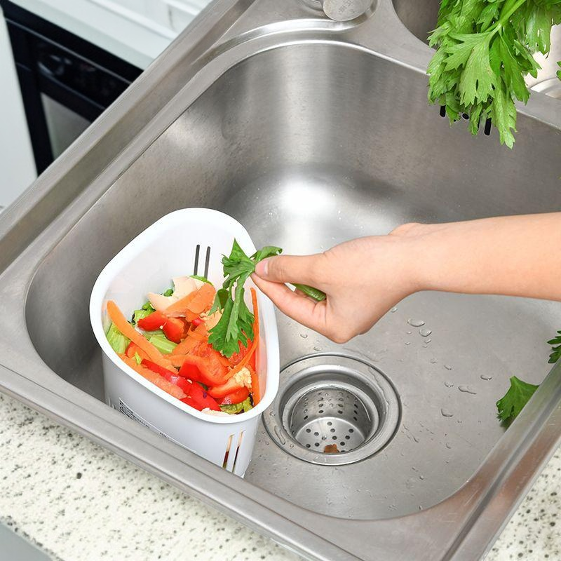 رف تصريف ثلاثي الزوايا مع شبكة ترشيح مستوردة من اليابان لحوض المطبخ