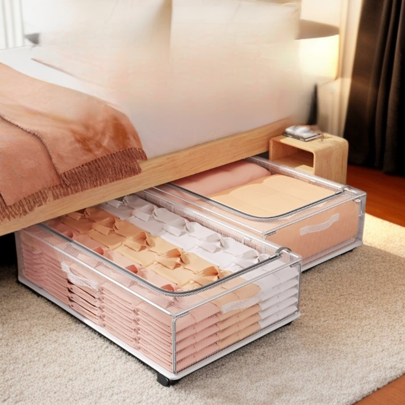 Extra-Large Under Bed Storage Bin with Wheels for Clothes and Blankets