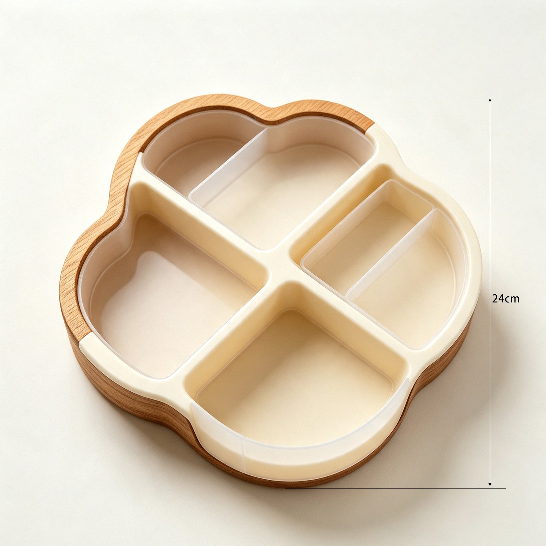 Multi-compartment storage tray for makeup
