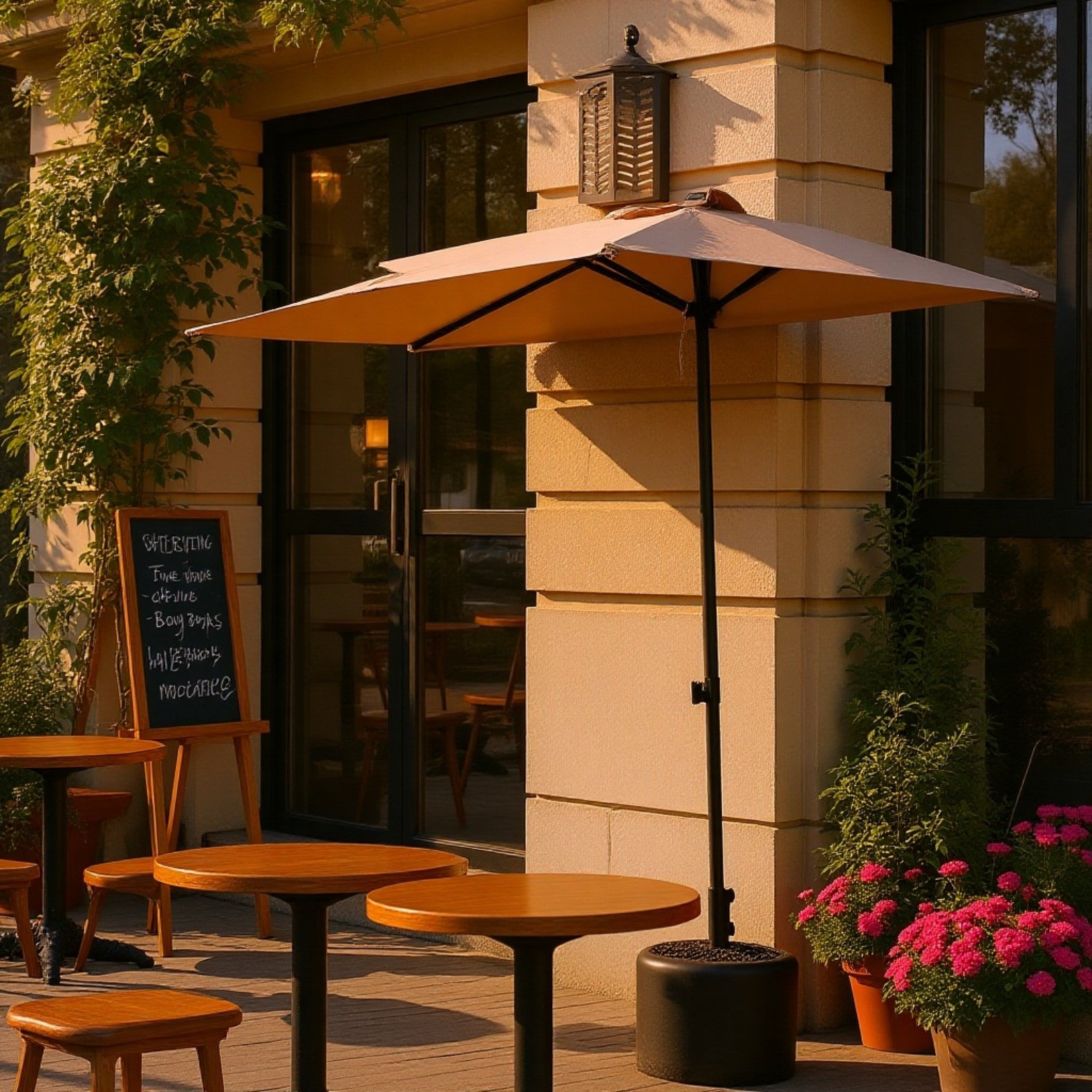 アウトドア用ガーデンパラソル 日除け断熱機能付き