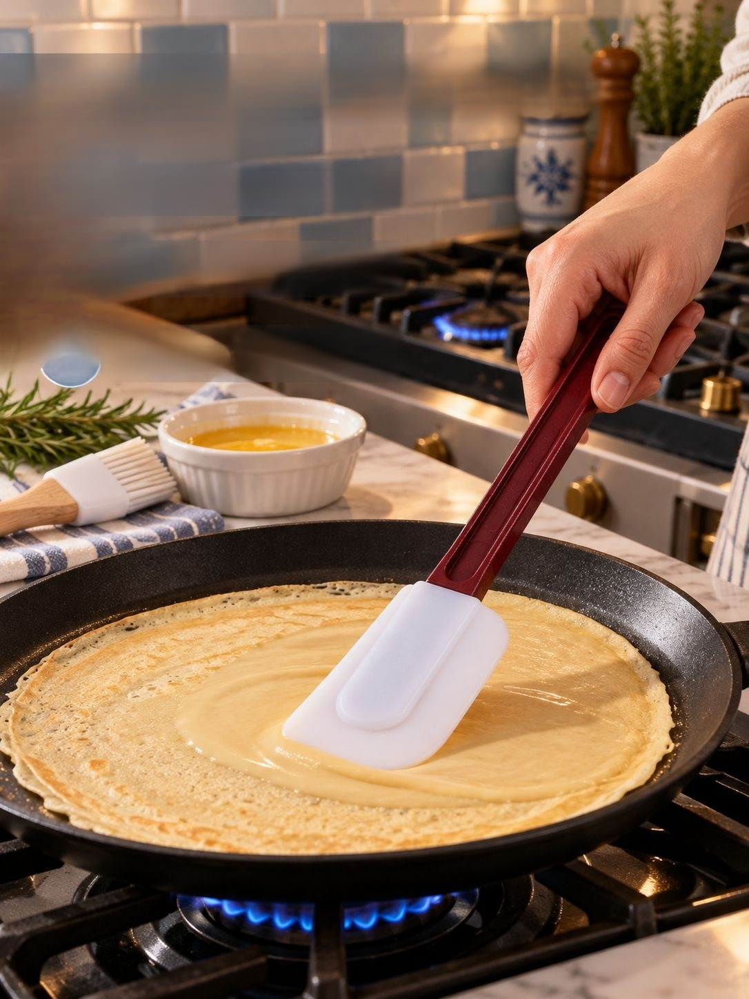 Spatule de pâtisserie pour racler les bords d’un bol