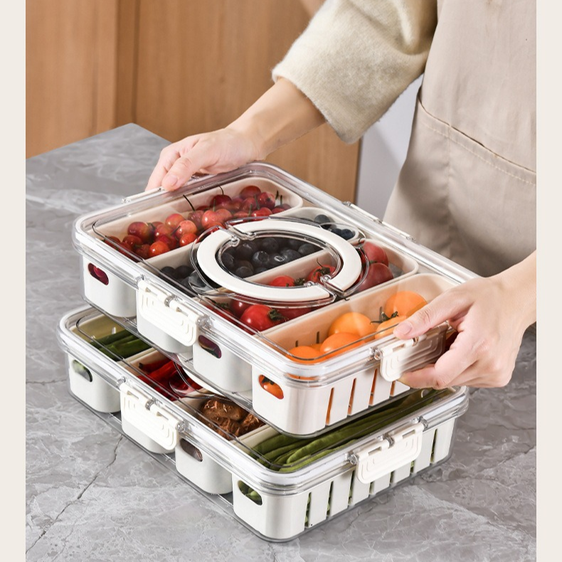 八分割密封冷蔵庫収納ボックス