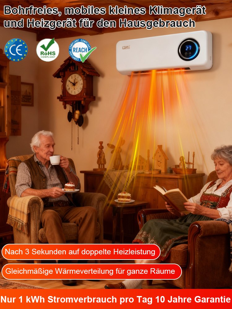 Mobiler Mini-Klimaanlagen-Heizer ohne Bohren für Zuhause