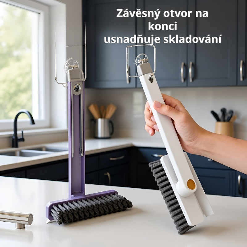Multifunkční čisticí kartáč na spáry do koupelny
