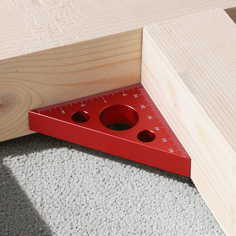 Holzbearbeitung Winkel Lineal 4 Zoll Aluminium-Legierung verdickt Dreieck Lineal metrisch imperial r
