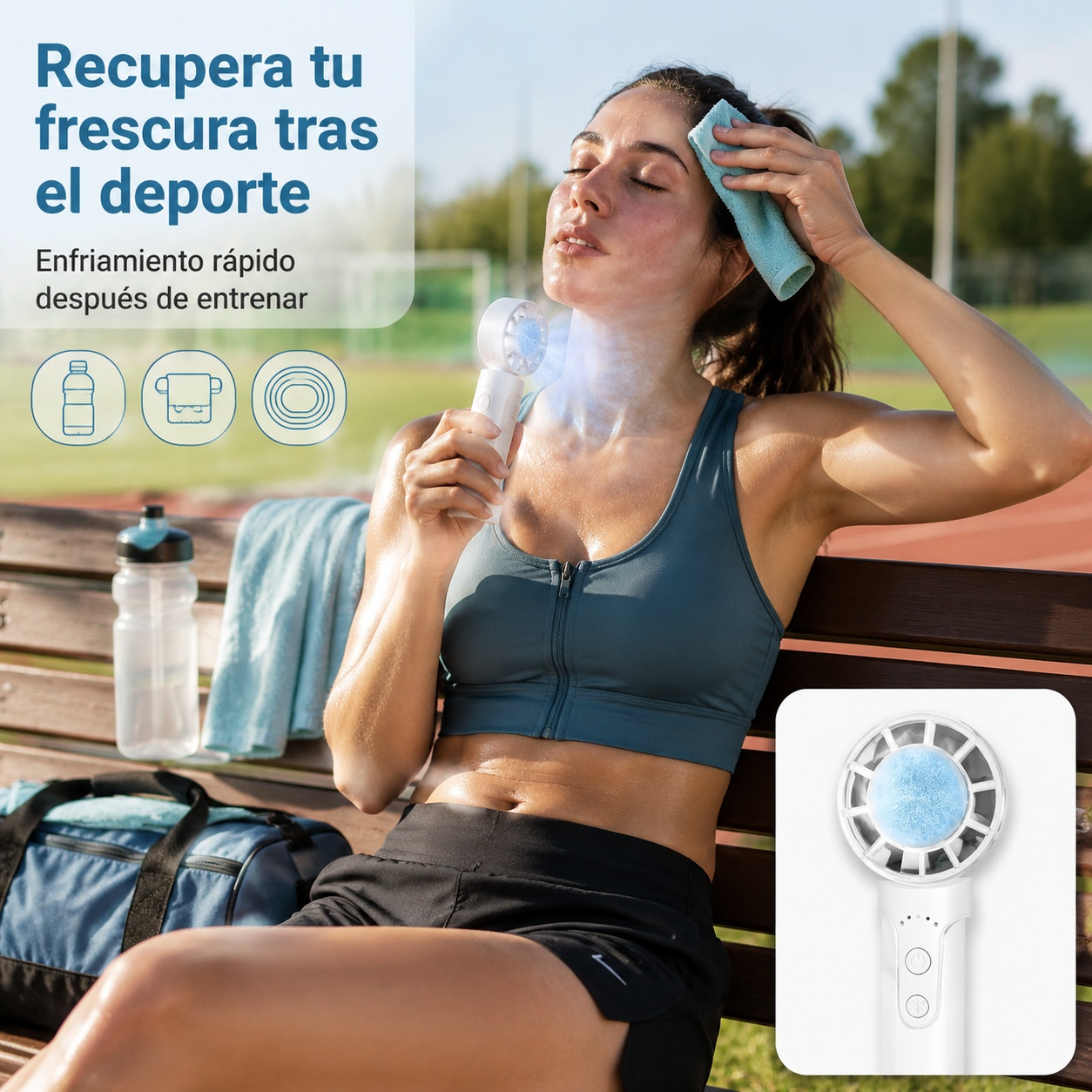 Ventilador de mano transparente con enfriamiento por semiconductores, mini ventilador portátil USB