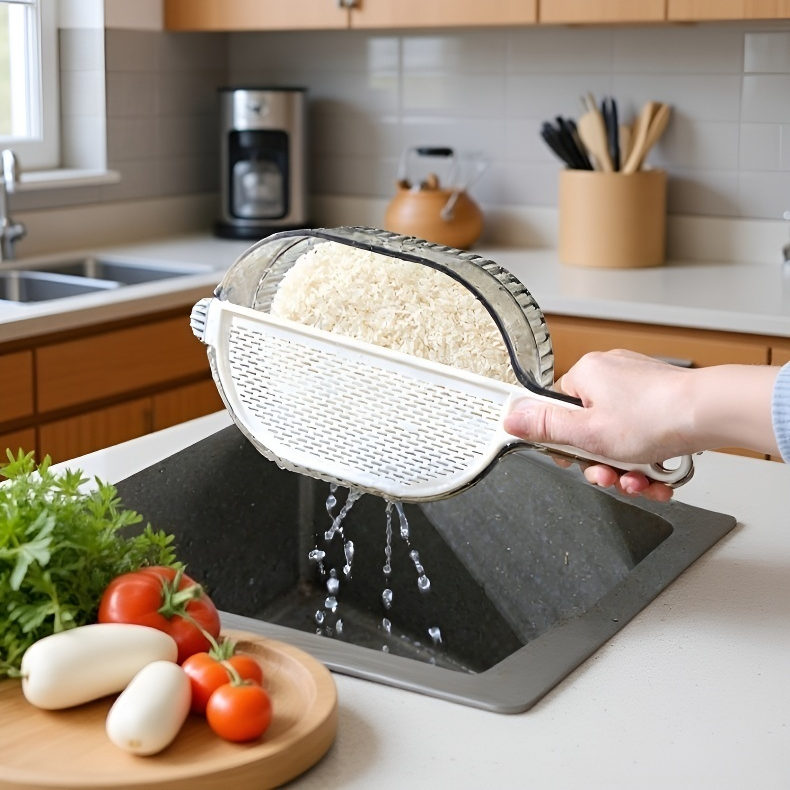 Multifunctional rice washing sieve