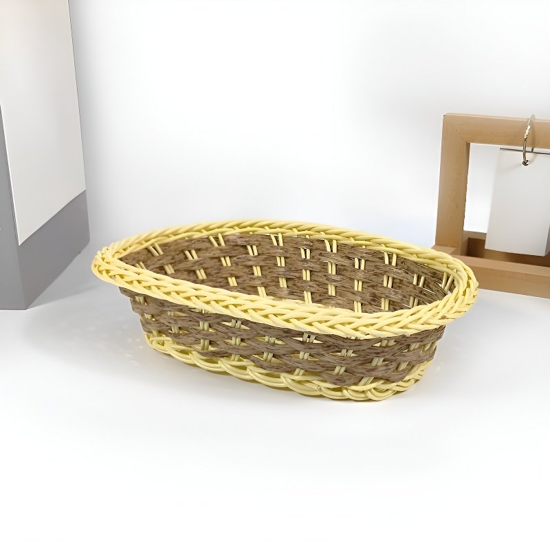 인조 라탄 리모컨 및 소형 물품 정리 바구니