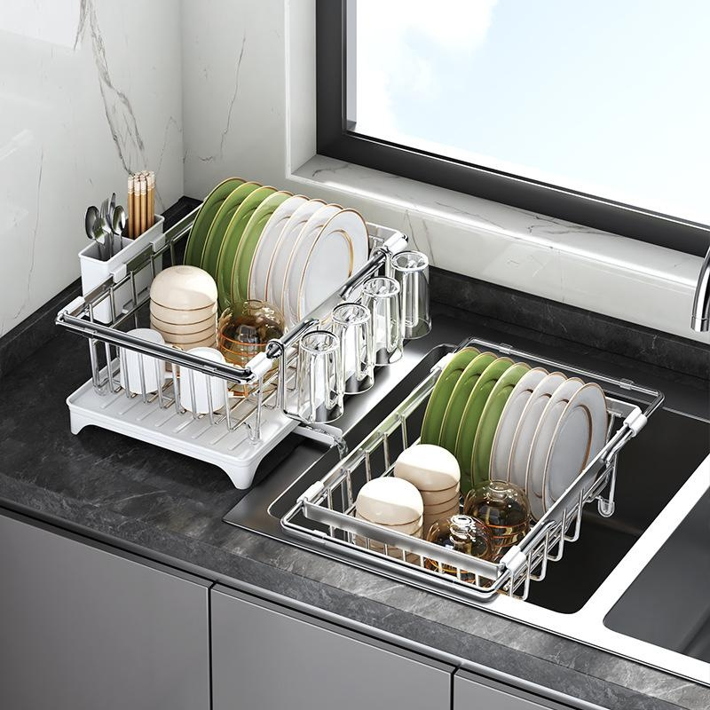 Sink Dish and Utensil Drainer Basket