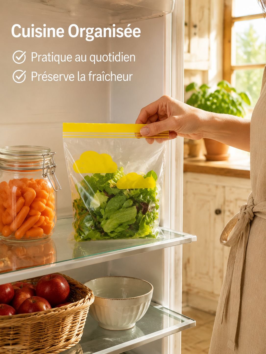 Sacs plastiques alimentaires hermétiques, sacs de conservation pour congélateur, spécial cuisine