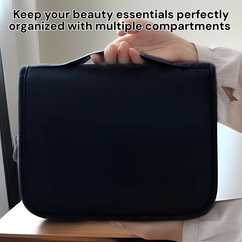 Waterproof Multifunctional Cosmetic Organizer with Hook, Partitioned Storage