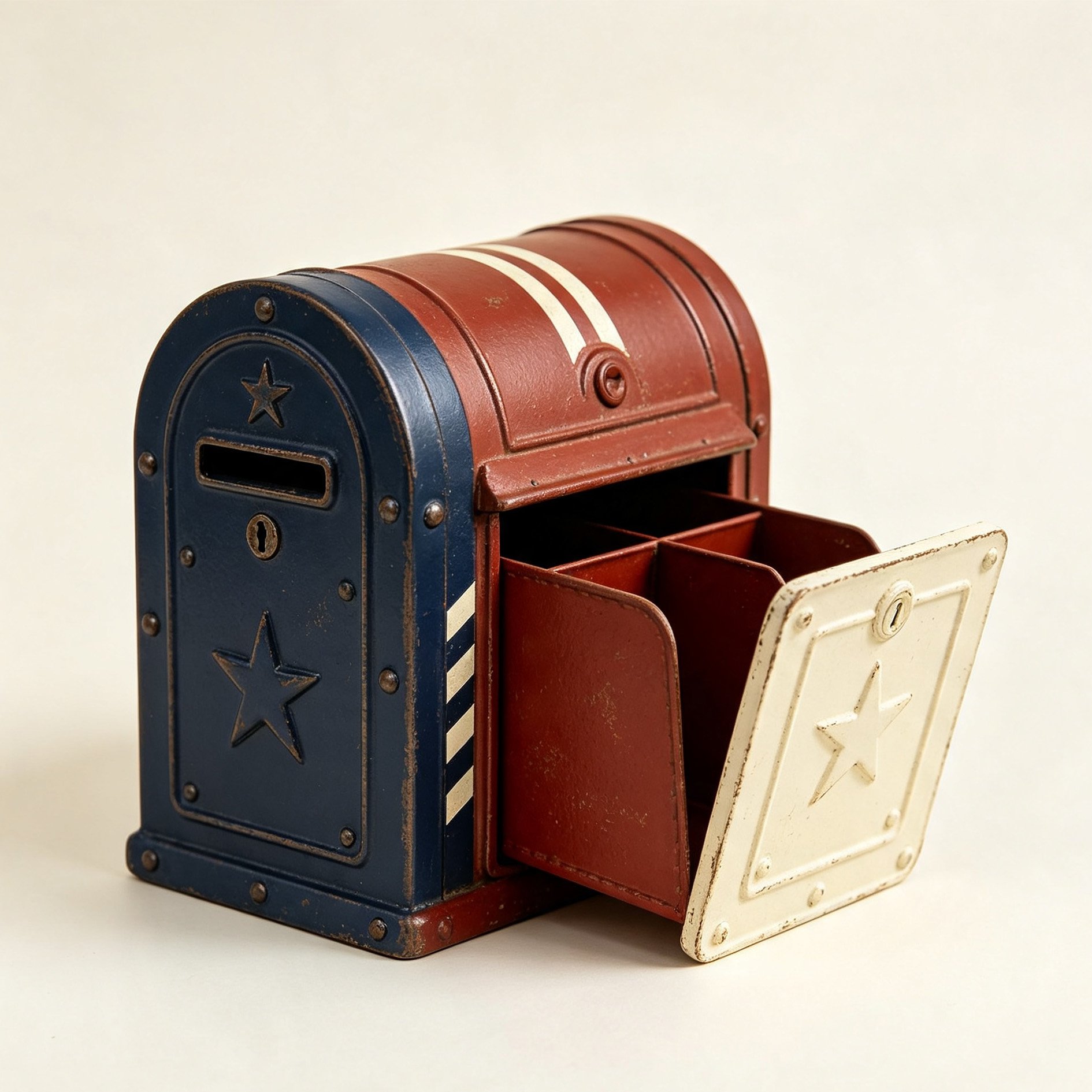 USA flag themed mailbox storage box