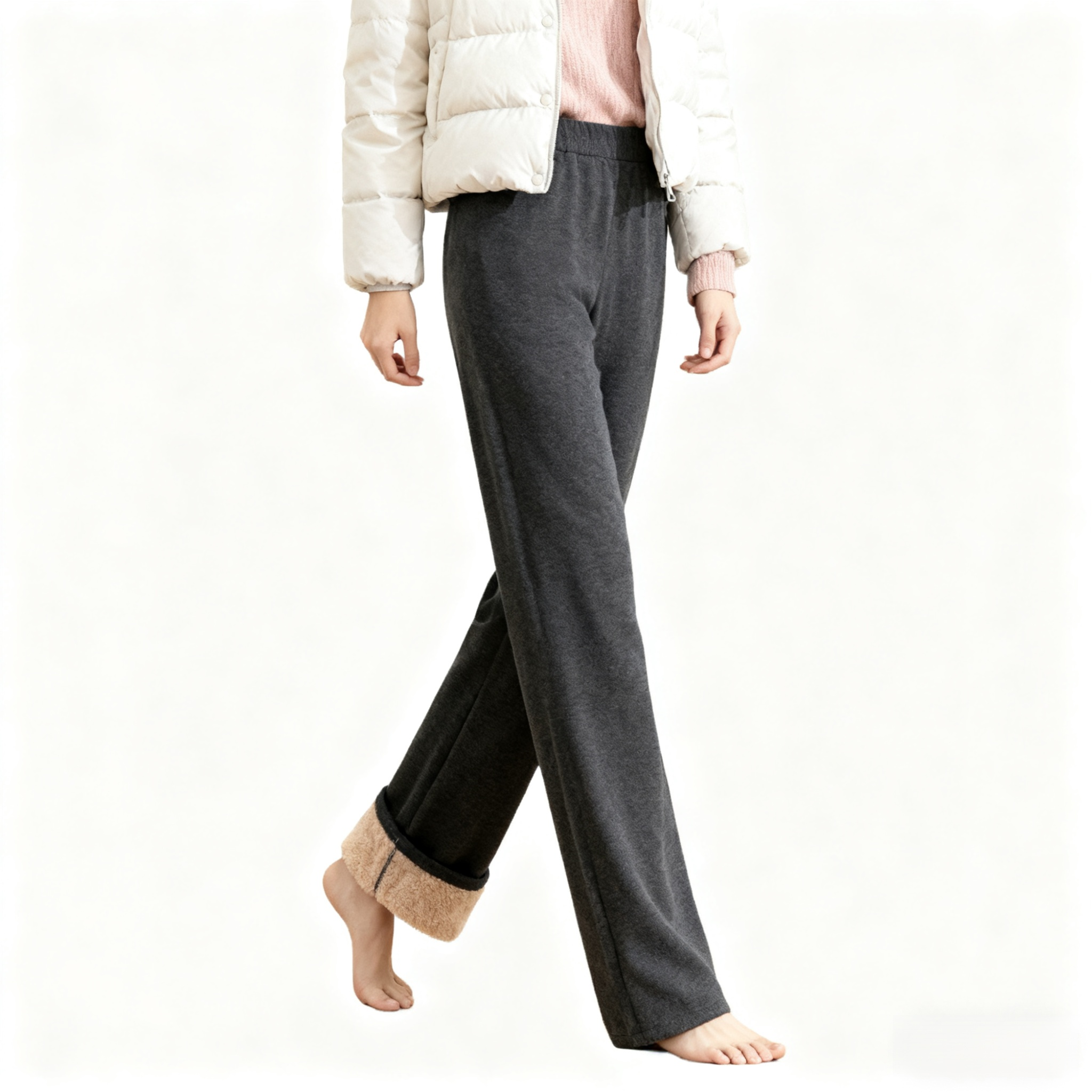 裏起毛ロングコットンパンツ