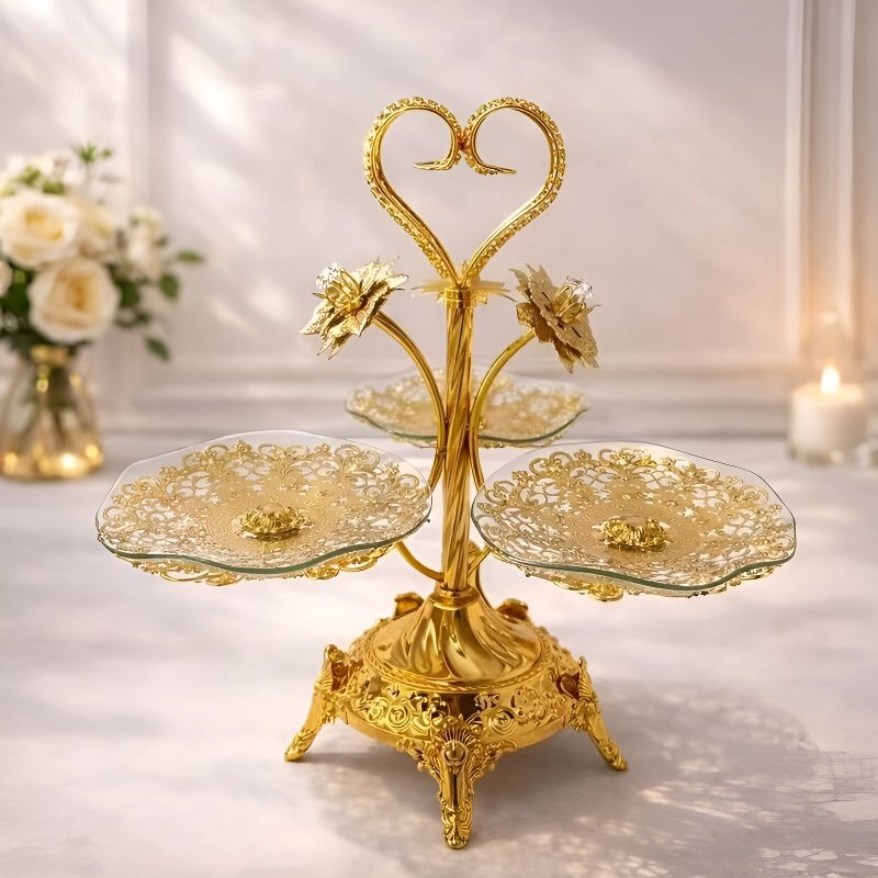 European and American Style Elite Round Fruit Bowl with Four Compartments