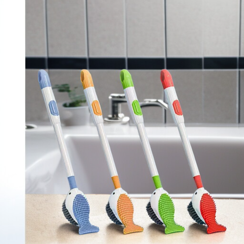 Cepillo de silicona para inodoro con spray, base de succión y limpieza sencilla de manchas