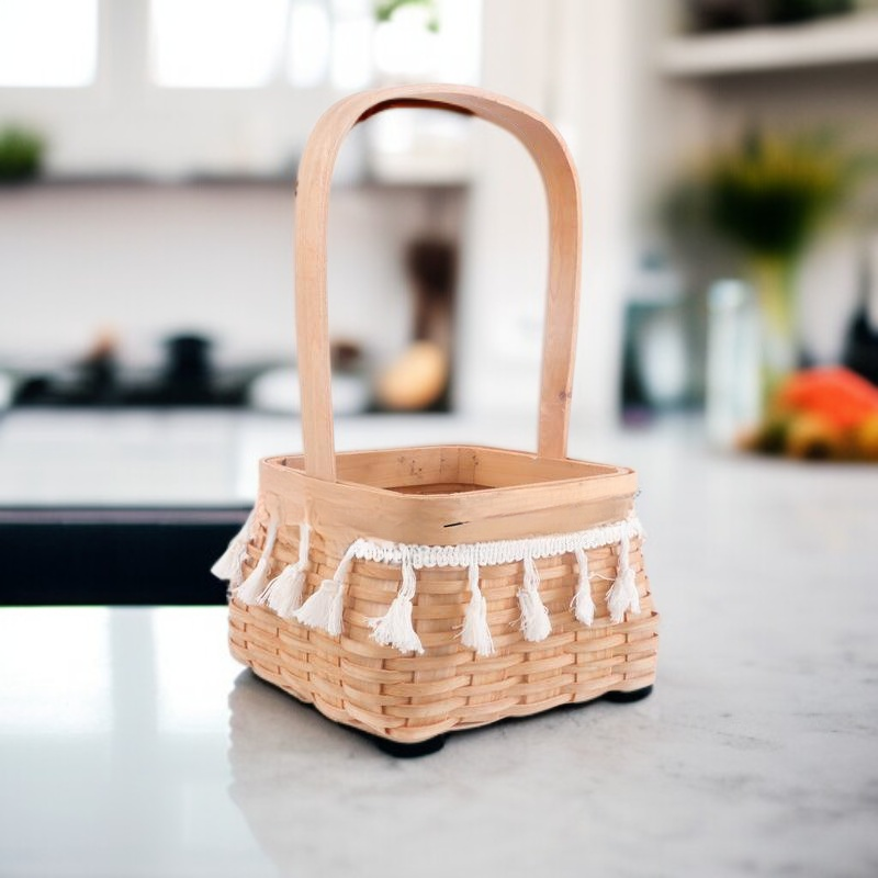 Woven Rattan Hand Basket