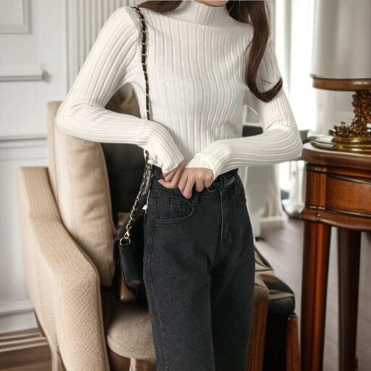 여성 반목 슬림핏 레깅스 니트 전체 이미지