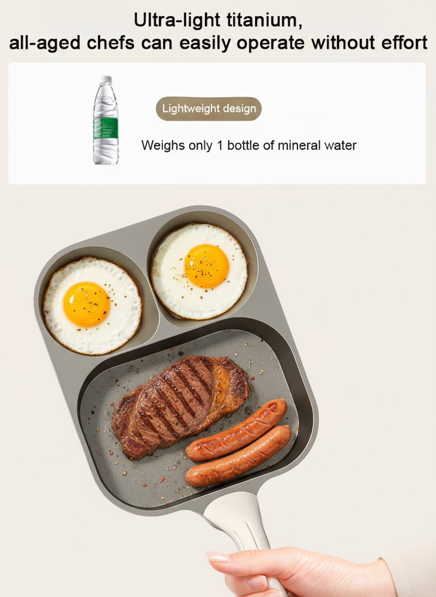 Uncoated partitioned healthy pot,Hand-forged nutritious non-stick pot