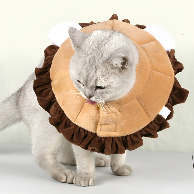 ปลอกคอสิงโตกันเลียสำหรับสัตว์เลี้ยง ป้องกันกัดและเลีย 