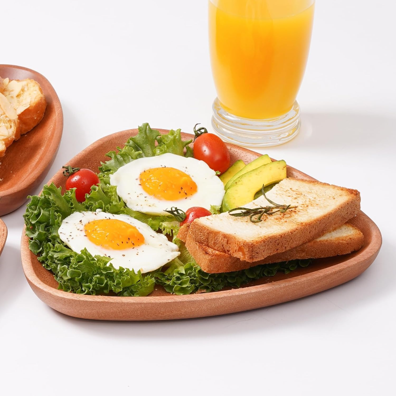 천연 나무 저녁 접시