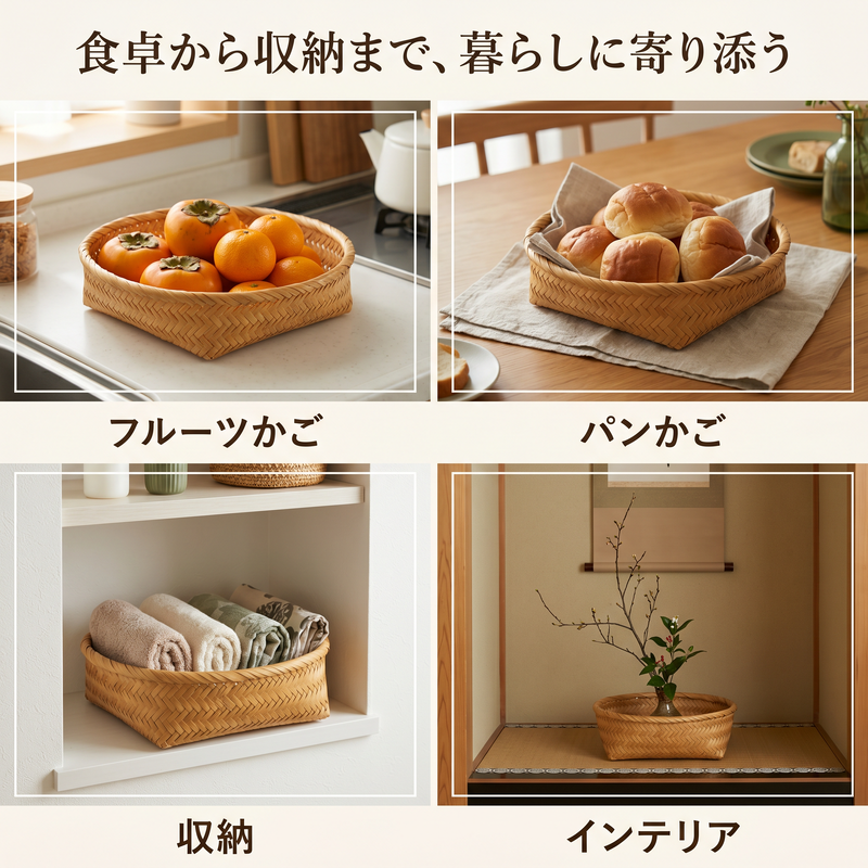 多用途竹かご 揚げ物・お好み焼き・お祝い料理に最適