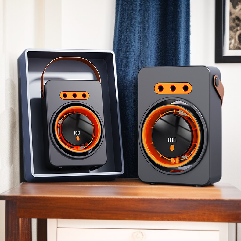 New Cross-border Digital Display Humidifying Spray Fan USB Rechargeable Office Desk Fan Wall-mounted