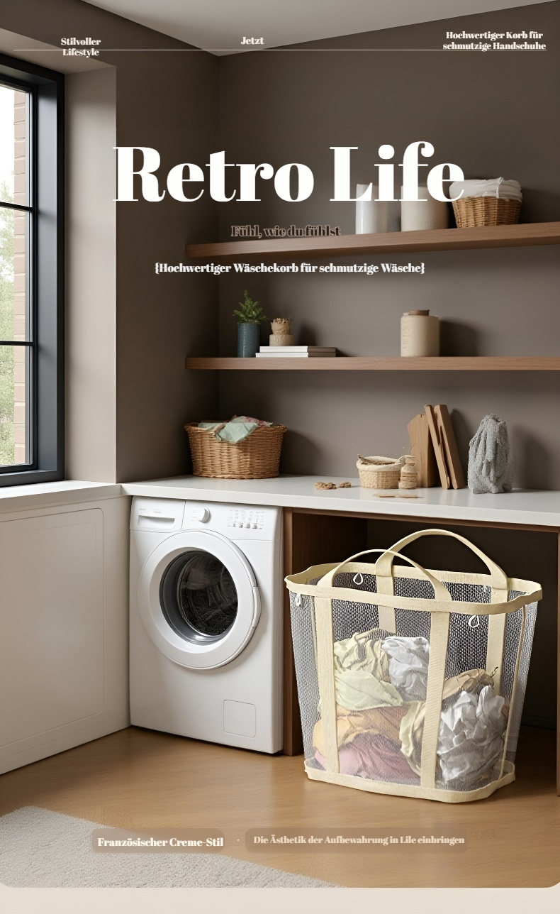 Großer faltbarer Wäschekorb zur Wandmontage im Badezimmer