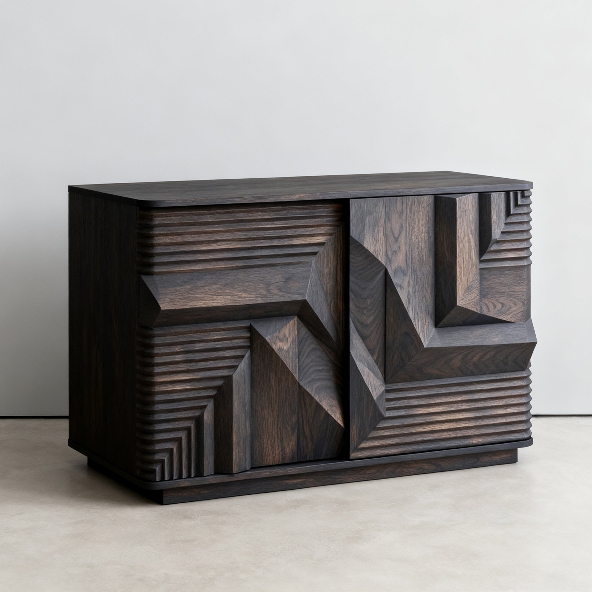 ตู้ไม้สไตล์โมเดิร์นพร้อมลายแกะสลักดีไซน์สวยงาม