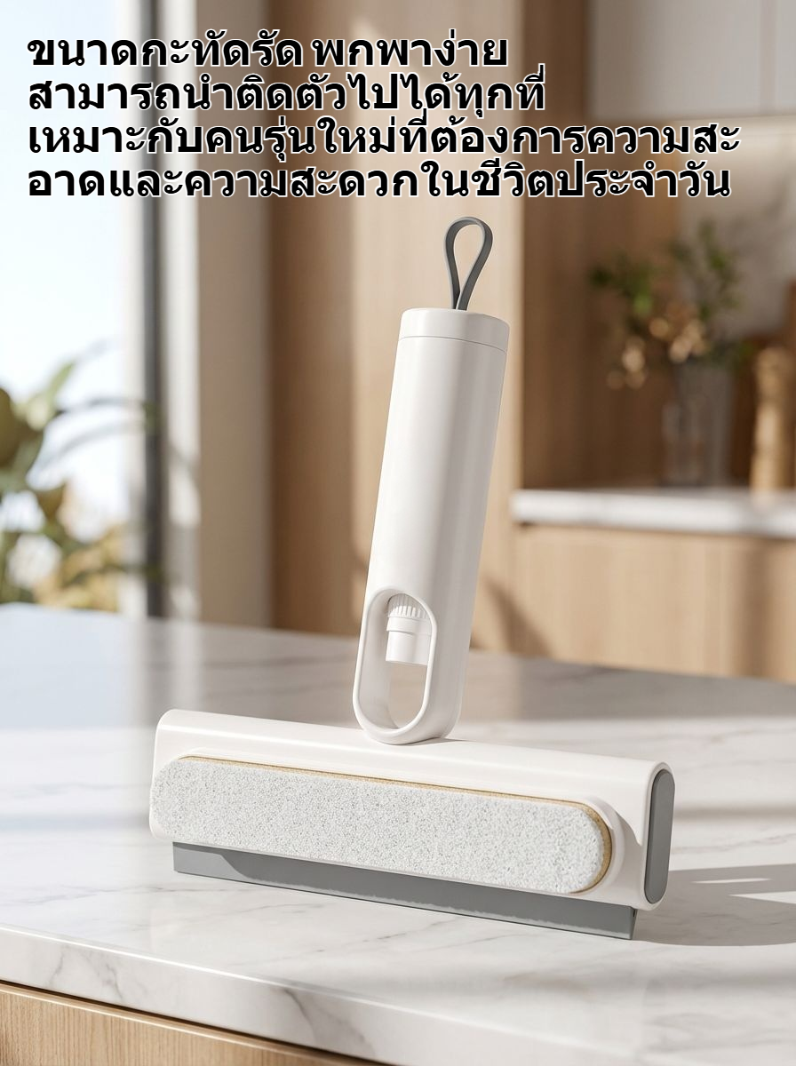 ขวดสเปรย์มือถือและที่เช็ดกระจก 3in1 อเนกประสงค์