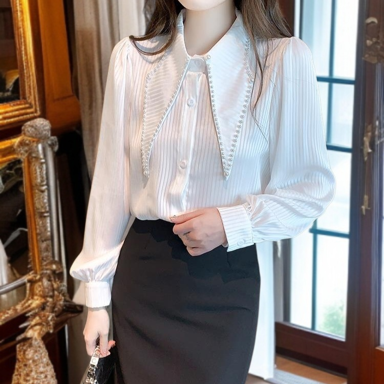 レディース減齢ゆったり長袖シャツ