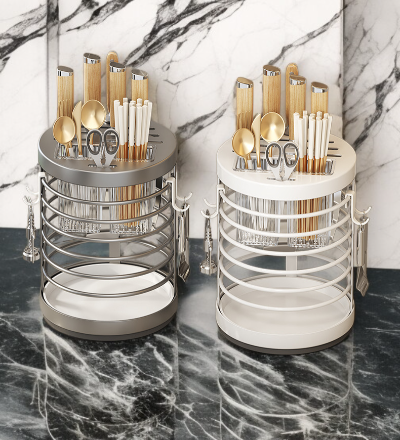 360°回転可能な多機能キッチン収納ラック