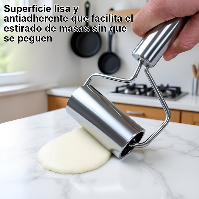 Un rodillo mágico, fabricado en acero inoxidable, perfecto para hornear y la cocina.