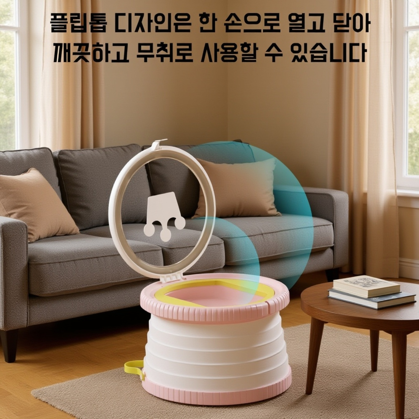 접이식 변기의 안전 잠금 기능