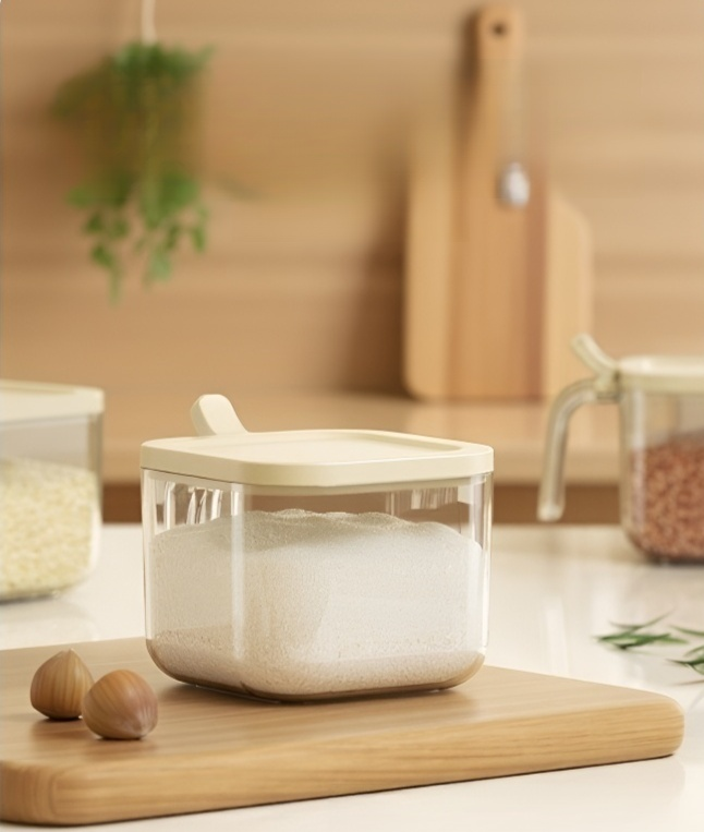 عبوة توابل شفافة لتخزين البهارات بسهولة