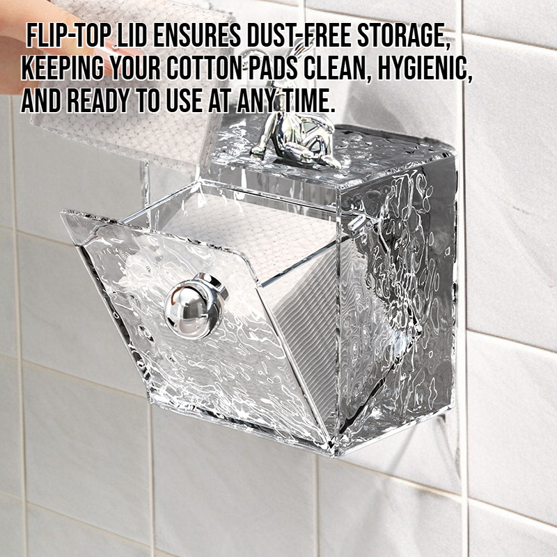 Wall-mounted cotton pad storage flip box