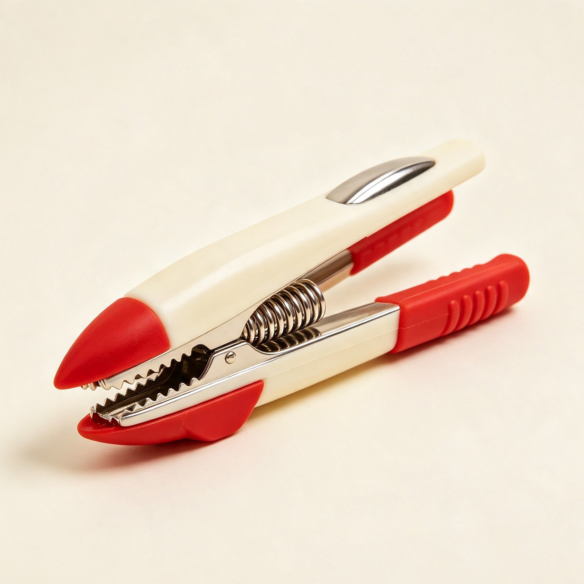 Color-blocked silicone and stainless steel food clips