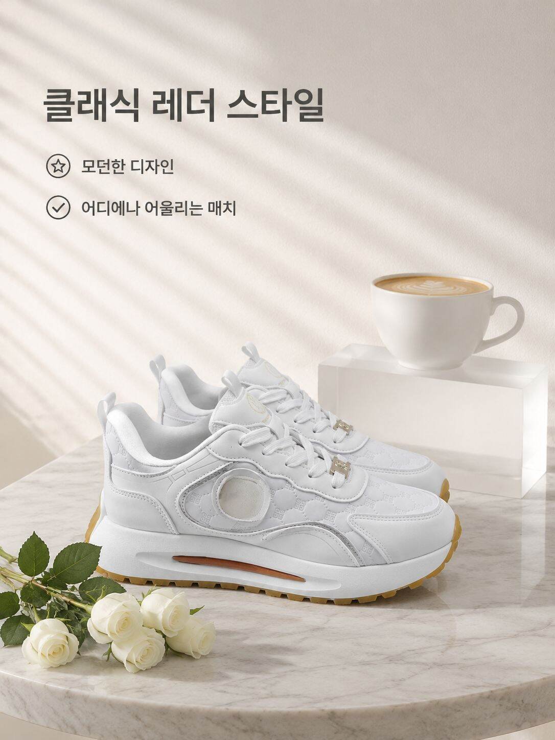 클래식 가죽 스타일 럭셔리 미끄럼 방지 키높이 여성 신발