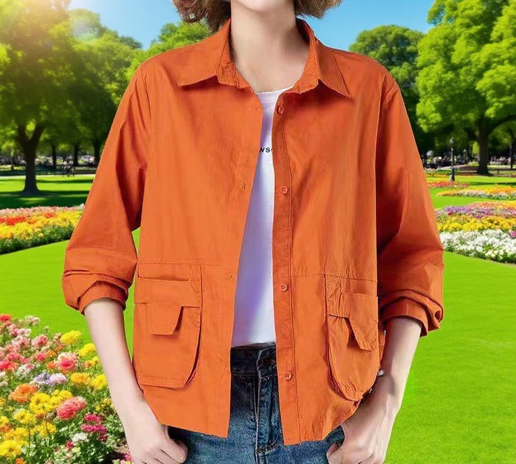 여성용 얇은 트렌치코트 전체 이미지