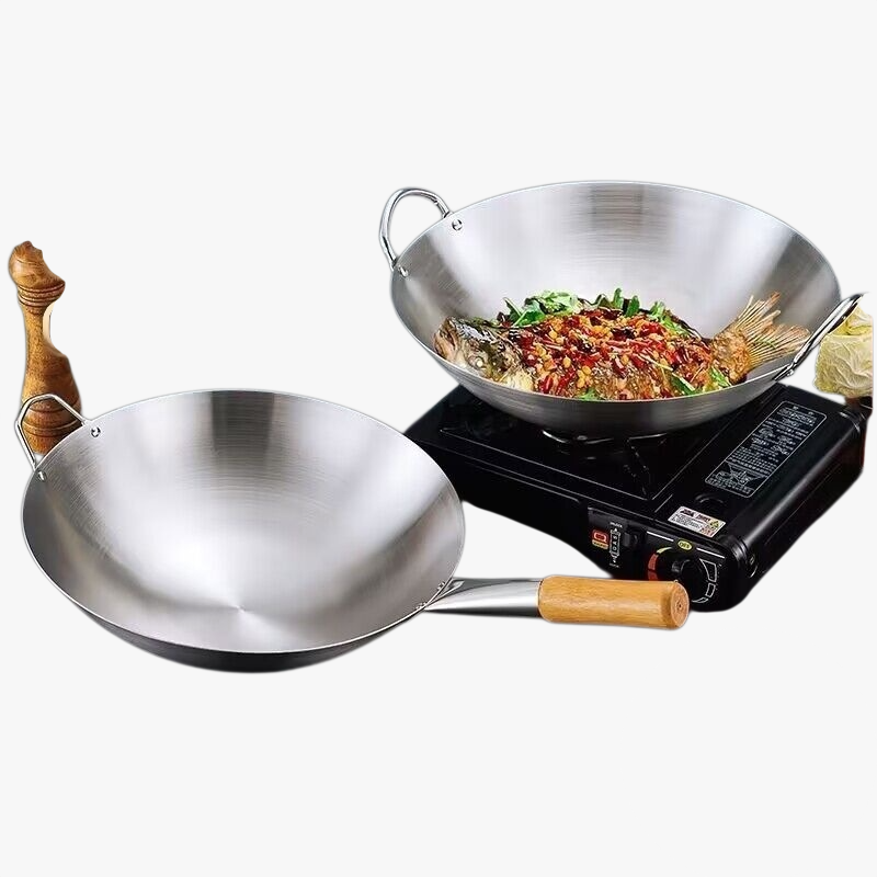 Thickened Stainless Steel Frying Pan for Hotel Kitchen Use