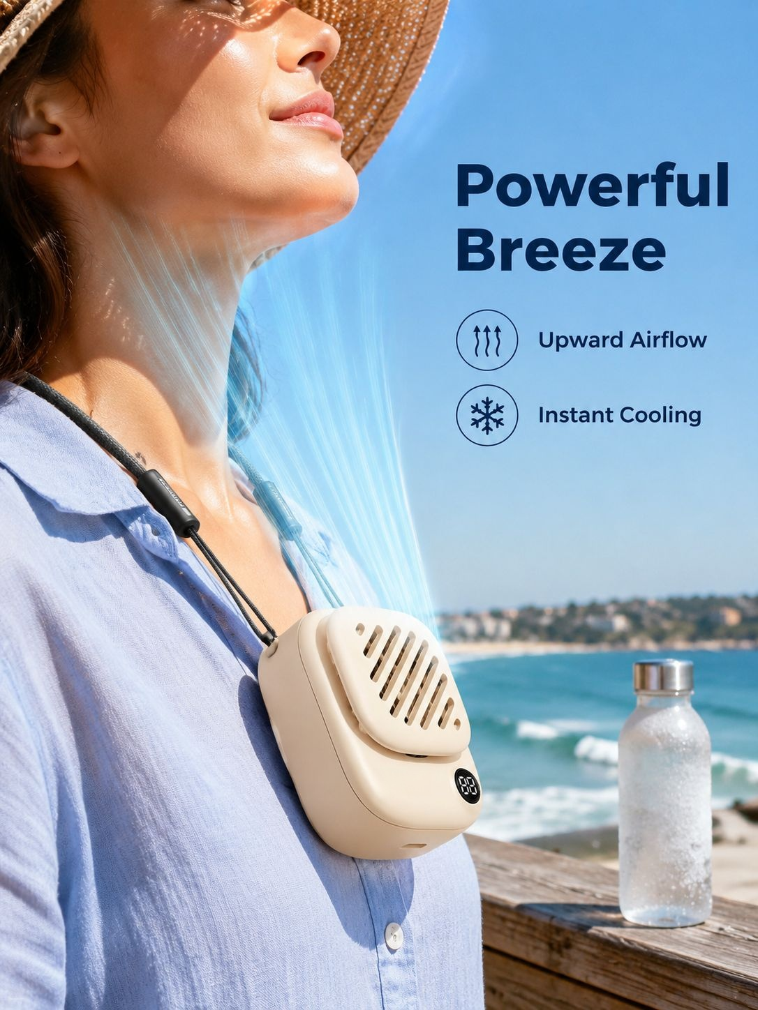 Aicool magnetic fan, small neckband, mini handheld, high speed, suitable for office, desktop, studen