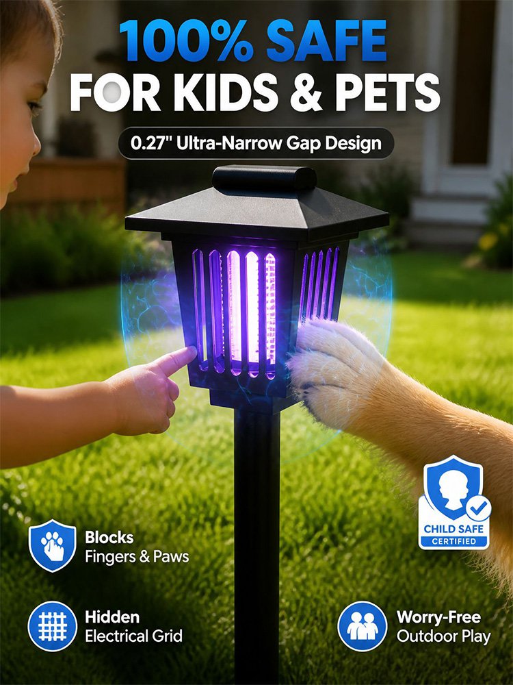 Solar-powered mosquito killer lawn lamp