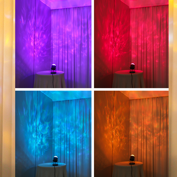 Lámpara de atardecer con onda de agua dinámica