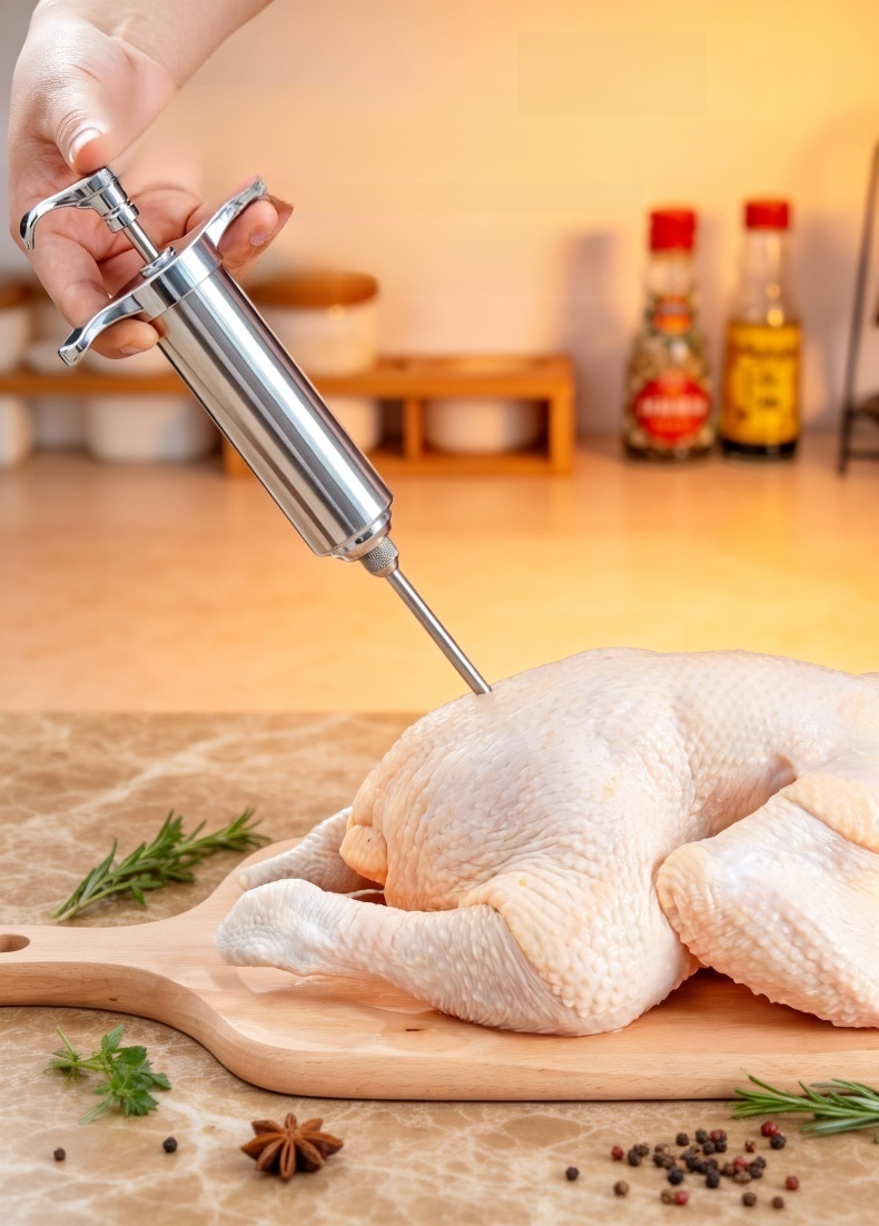 Marinade injector used on turkey