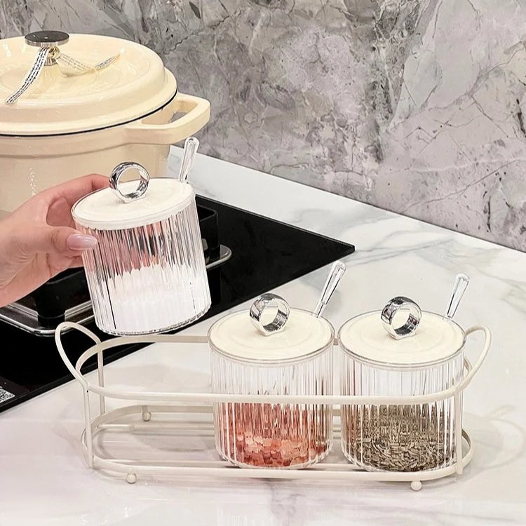 プラスチック調味料容器セット・キッチン収納ボックス