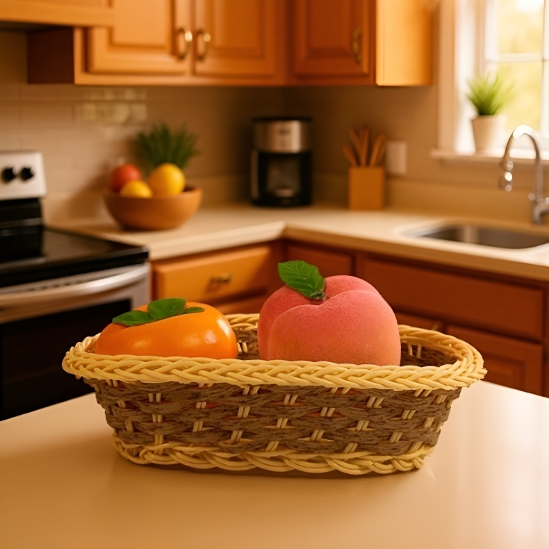 Durable rattan basket for living room organization