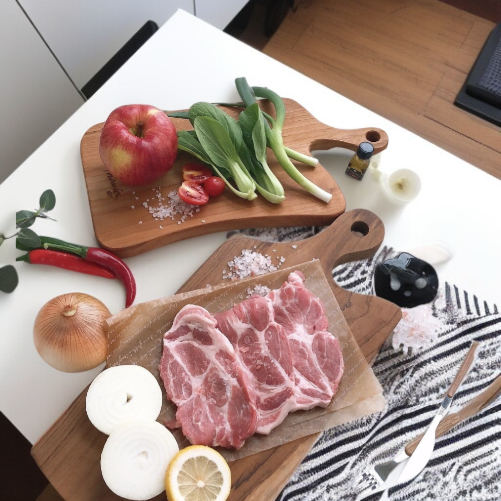 피자 스테이크 전용 목재 도마