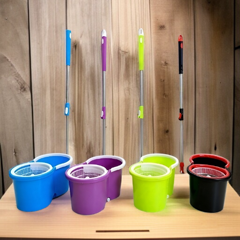 360° drehbarer Magic Mopp mit Eimer, verstellbar, Mikrofaser, für die Bodenreinigung