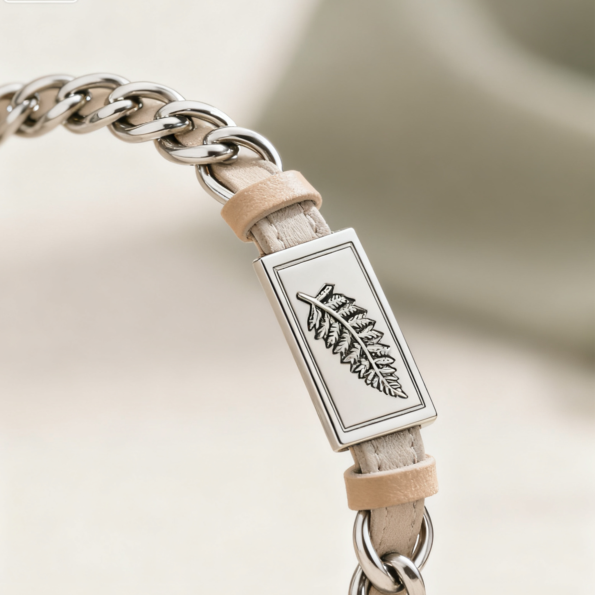 자연풍 나뭇잎 체인 팔찌